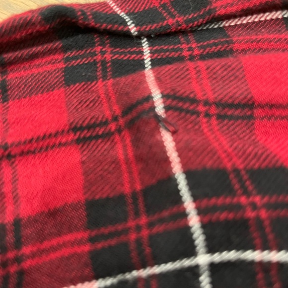 Sam Edelman Plaid Zipper Split Back Top Size S black and red with white stripes - Picture 14 of 15